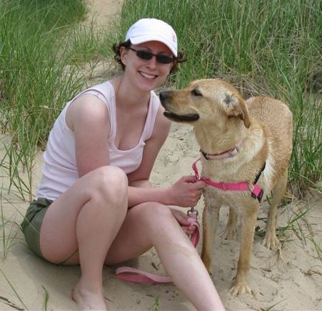 Penny enjoying Lake Michigan's beach